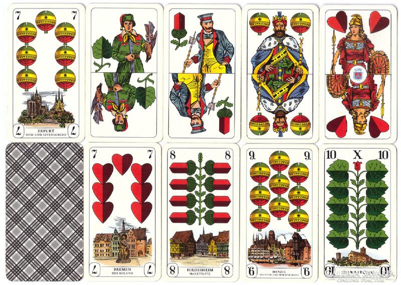 254. German serialized skat card Prussian card picture f.X. Schmid Munich 32 sheets around 1980