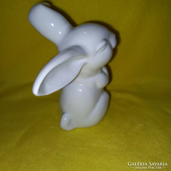 "Nevető, fehér nyúl ",  Rosenthal  porcelán figura. Húsvéti dekoráció.