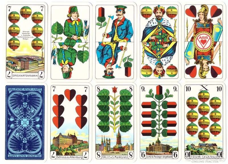 252. German serialized skat card Prussian card image vass Stuttgart-Leinfelden 32 sheets around 1990
