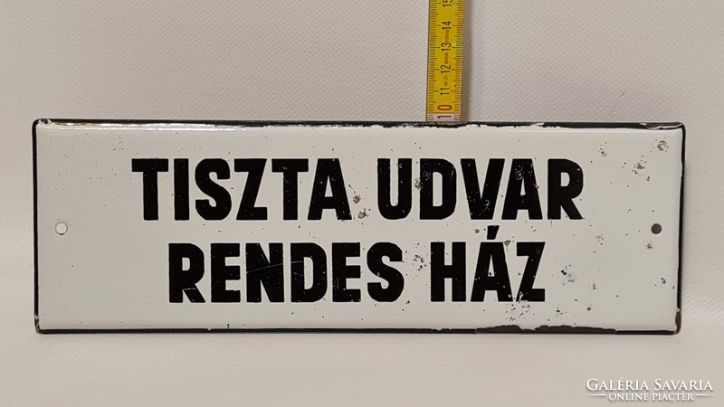 "Tiszta udvar rendes ház" tájékoztató zománctábla (2940)