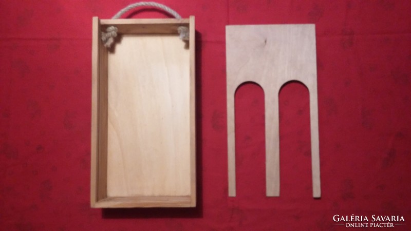 Gundel wooden wine box with window for 2 bottles