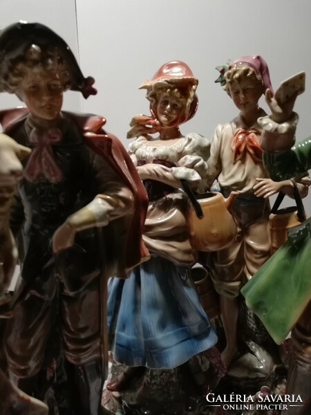 43 cm high, German baroque figures, 5 pcs