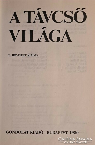 A távcső világa Gondolat kiadó 1980. Személyes átadás Budapest XV.
