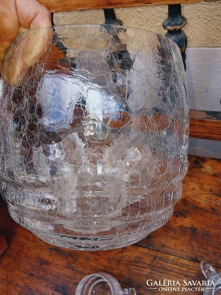 Csengő-bongó fátyolüveg készlet bólés tál 6 pohárral
