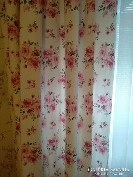 Pink rose lined new blackout curtains 2 pcs, each 258x200 cm