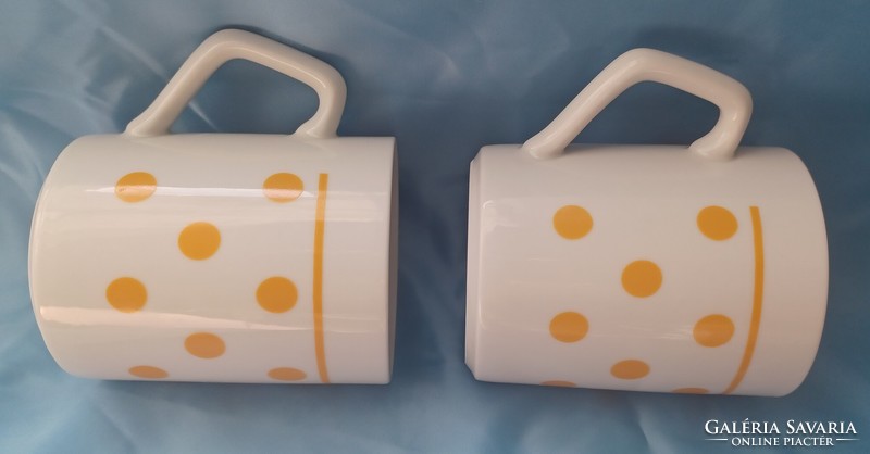 Retro zsolnay mugs with yellow dots