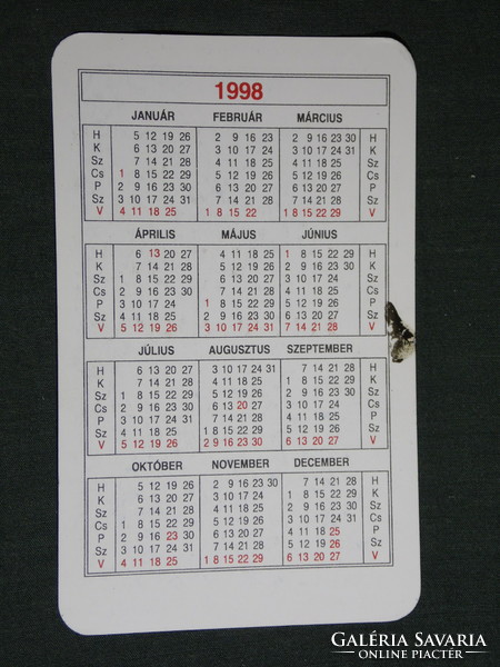 Card calendar, mikrolift kft., Construction, maintenance and repair of elevators, lifts, Pécs, 1998, (6)