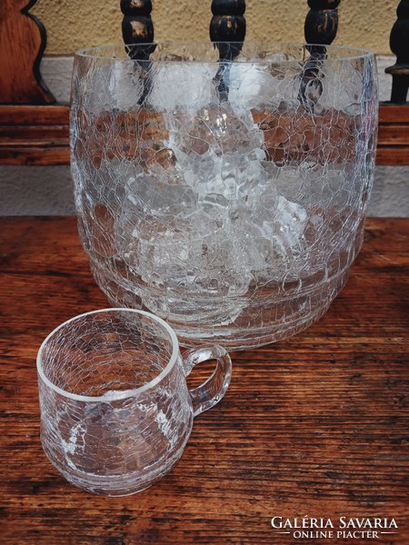 Bell-bongo veiled glass set bowl with 6 glasses