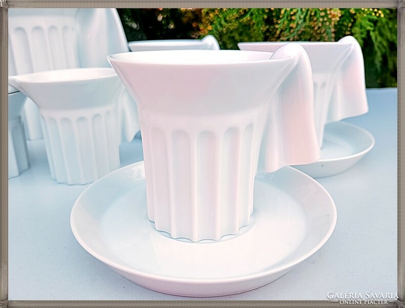 Különleges ritka német Fürstenberg "Hawé" modern porcelán kávéskészlet