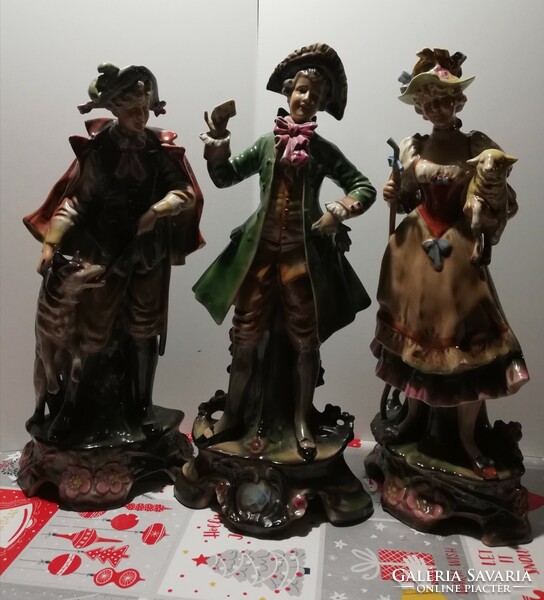 43 cm high, German baroque figures, 5 pcs