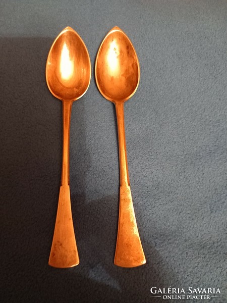 2 antique 800 English style silver 32 gram mocha coffee spoons