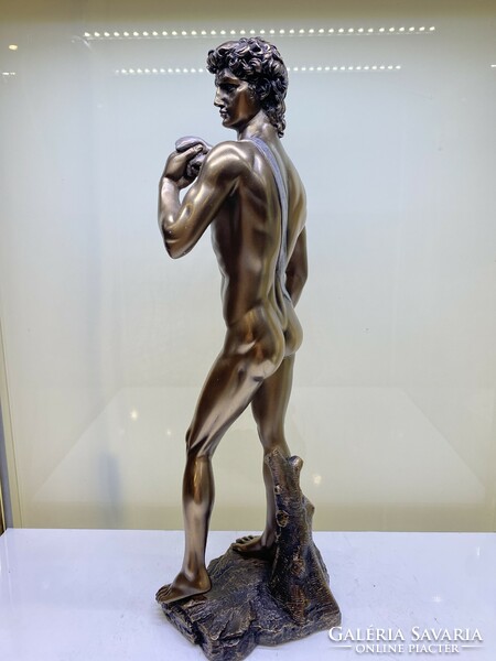 Bronzirozott David szobor 31cm