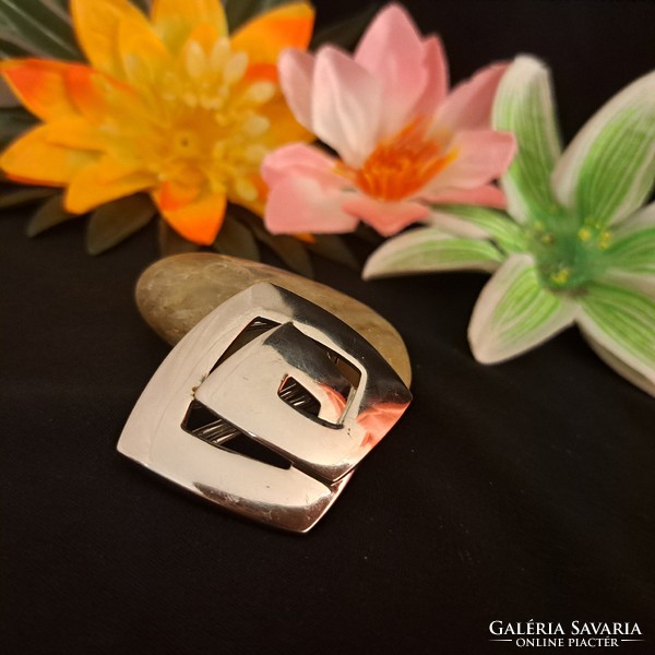 Silver-plated scarf clip 4 cm
