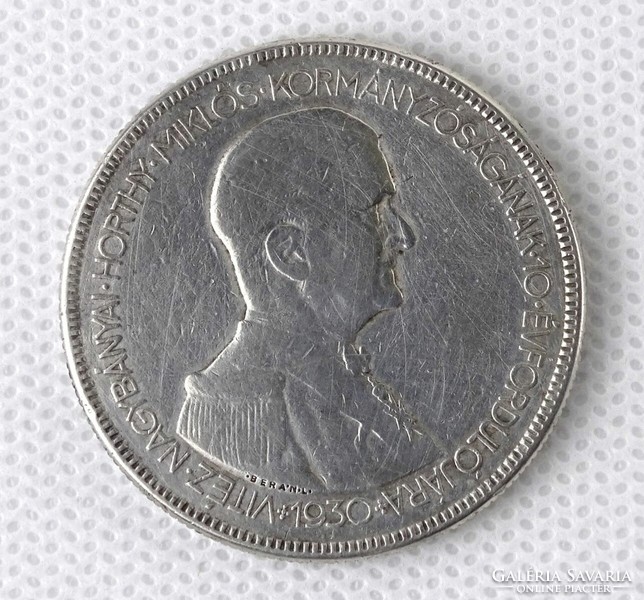 1Q207 horthy silver 5 pengő 1930 beran 25g