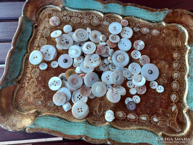 Antique mother-of-pearl buttons - vintage sewing accessories