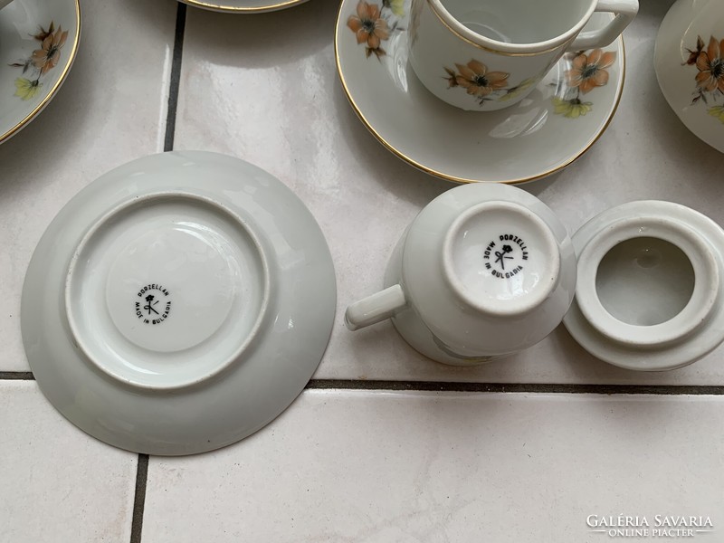 Bolgár porcelán 6 személyes teás készlet