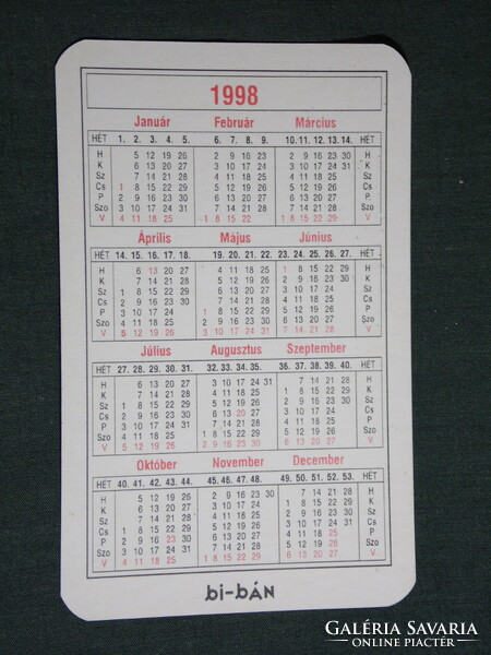 Card calendar, festive, Ferenc Kovács, tool and technical dealer, bonyhád, 1998, (6)