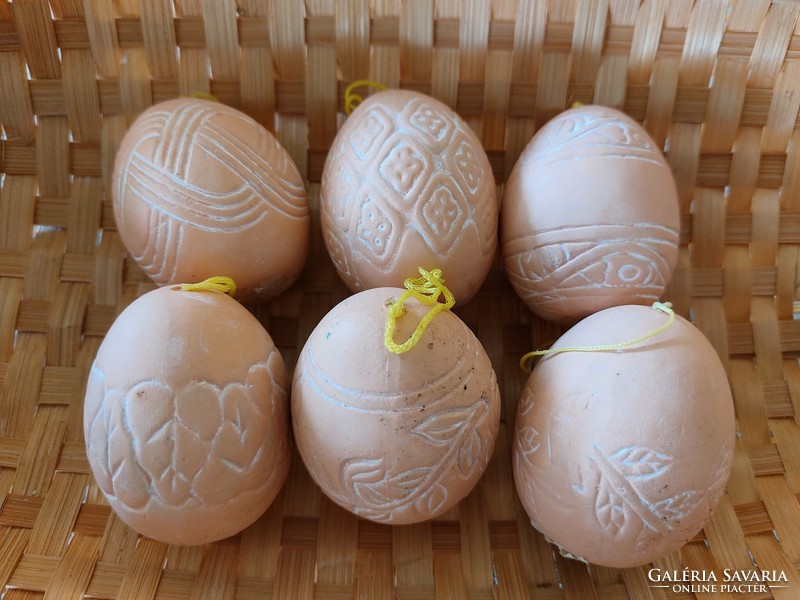 Húsvéti dekortojás akasztható kerámia tojás 6 db
