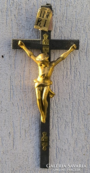 Antik Biedermeier Kereszt korpusz , Jézus Krisztus szobor fali házi àldàs ,feszület