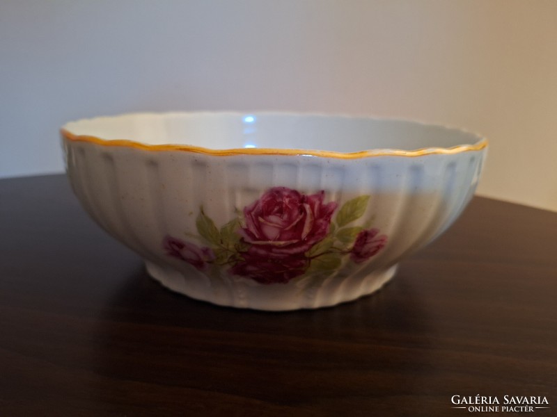 Zsolnay rose pattern coma bowl