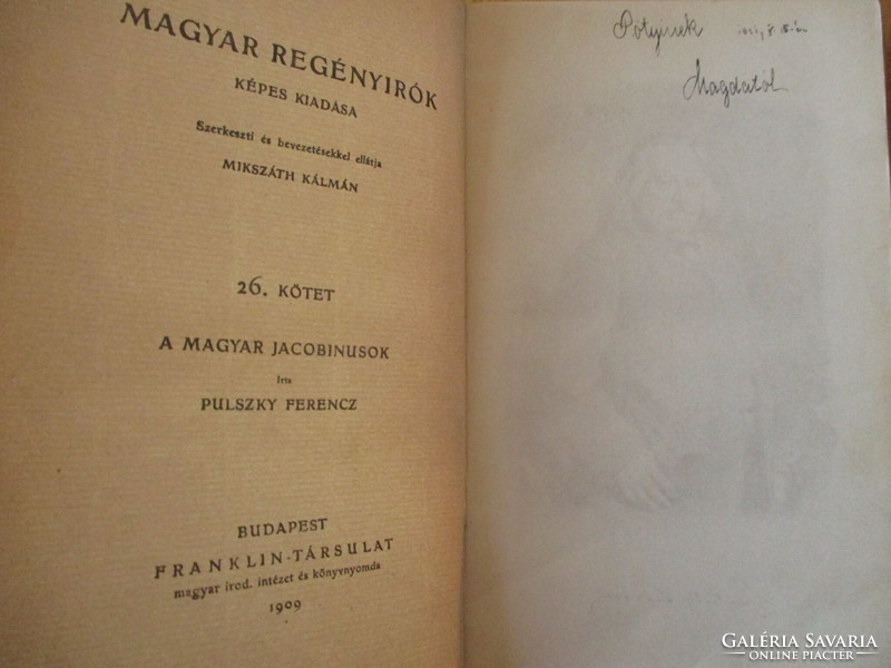 Magyar Regényírók Képes Kiadása 1909 (Pulszky Ferenc)