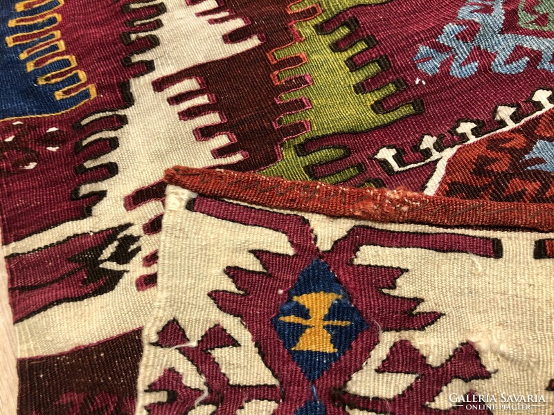 Mersin - Anatolian antique kilim (kelim) handwoven wool rug, 86 x 160 cm