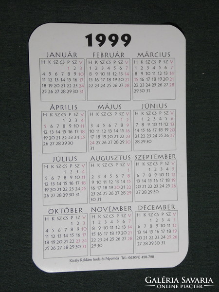 Card calendar, trodat dealership, Budapest, stamp pens, 1999, (6)