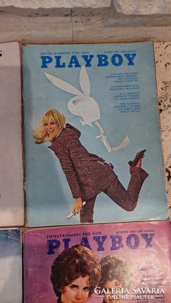 7 db régi PLAYBOY magazin 1968, 1969, 1970.