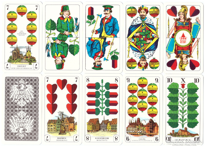 257. Német sorozatjelű skat kártya Porosz kártyakép Coeur Altenburg 32 lap 1995 körül