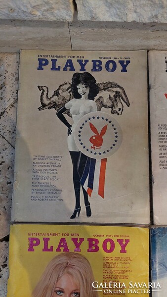 7 old playboy magazines 1968, 1969, 1970.