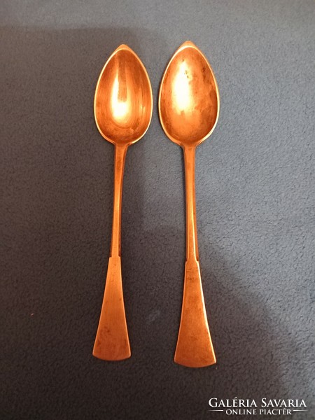 2 antique 800 English style silver 32 gram mocha coffee spoons