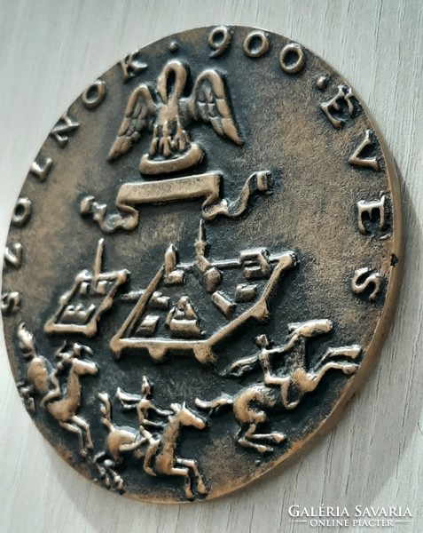 Wheat brown / signo / double-sided bronze plaque 900 years old 1075 - 1975