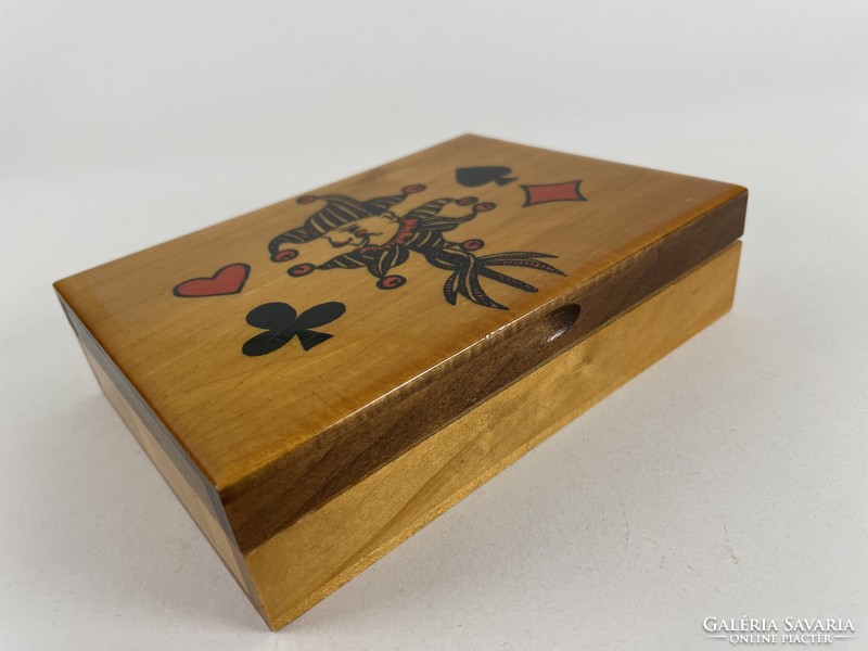 Old German card holder wooden box - gdr - ddr - ndk