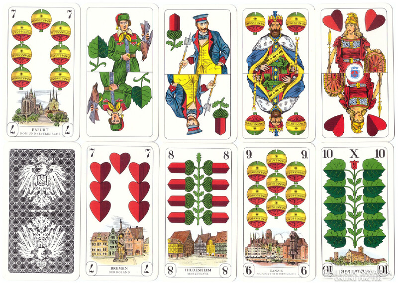 256. German serialized skat card Prussian card picture f.X. Schmid Munich 32 sheets around 1980