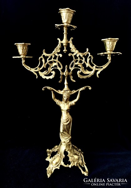 Art Nouveau copper candle holder
