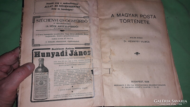 1926. Vilmos Dr. Hennyey - the history of the Hungarian post book according to the pictures wodianer