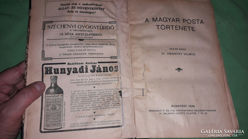 1926. Dr. Hennyey Vilmos - A magyar posta története könyv a képek szerint WODIANER