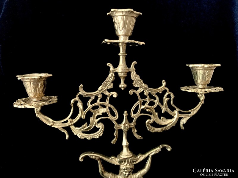 Art Nouveau copper candle holder