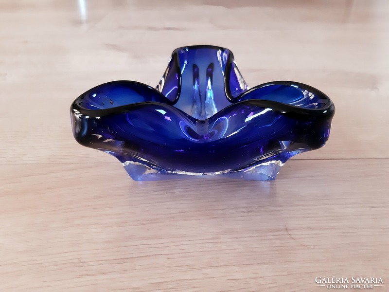 Murano blue glass serving tray, centerpiece
