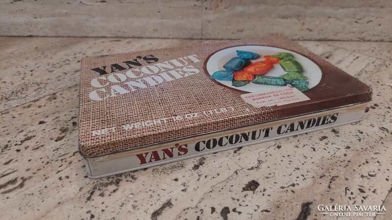 Yan's coconut candies édességes fém doboz, pléhdoboz