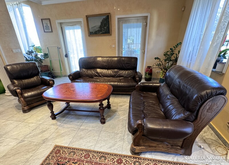 Leather sofa set 3-2-1