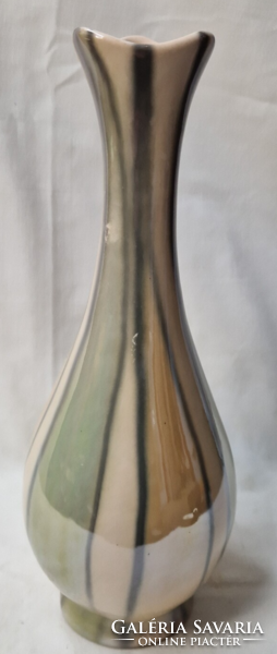 Beautiful large luster glazed ceramic craftsman vase marked 28 cm.
