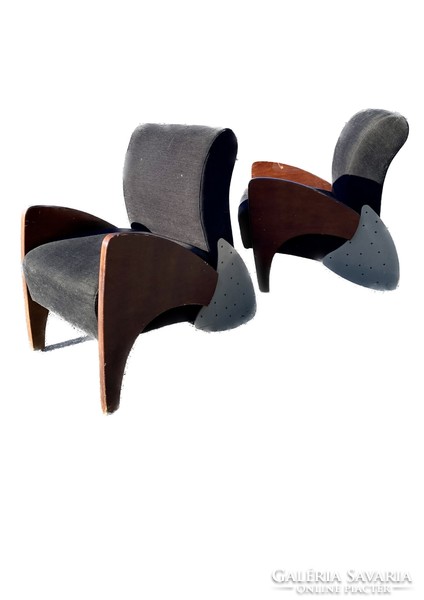 Pair of mid-century modern retro design armchairs