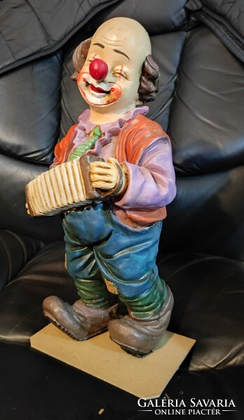 Retro, rare hard plastic, hamonic, clown figure - 34 cm