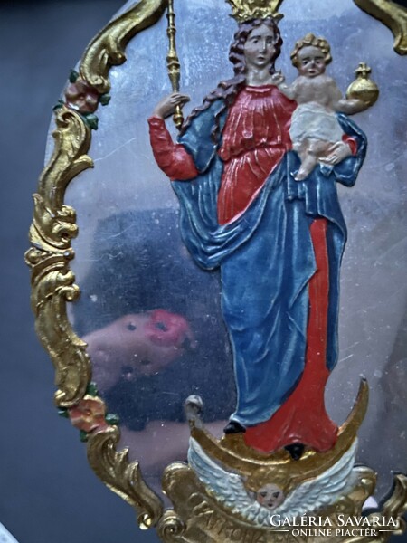 “Patrona Bavaria” Szűz Mária, Madonna a Kisdeddel vallási medál, dísz