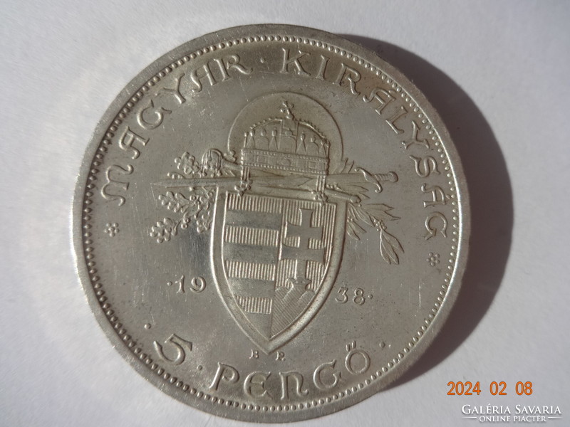 St. István silver 5 pengő - 1938