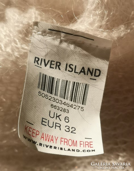 River Island 34-36-os 47 %mohair pulóver, vékony krém színű garbó