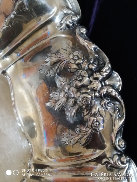Silver-plated embossed rose, Canadian design with acanthus leaf decoration.--1968.