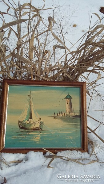 Wild duck and sailboat painting for sale - I will not tear it down