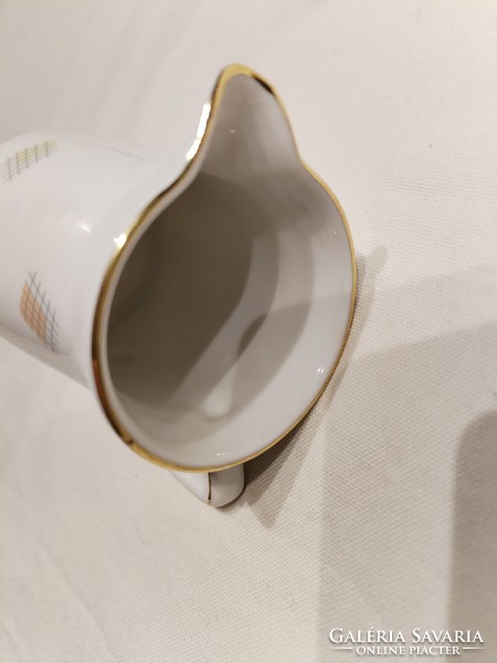 Porcelán kávés, tejszínes kiöntő - art deco jegyekkel/ 2 db.